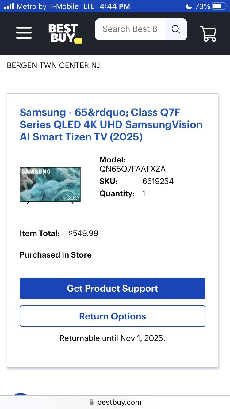 65 Inch tv Qled Must Come To Me In Paterson