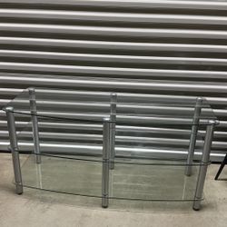 Glass TV Stand / Media Console With Metal Legs 48” Wide