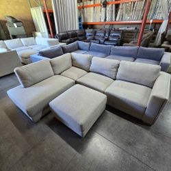🛋 Drayden Fabric Sectional with Ottoman - 🚚💨 FREE DELIVERY!