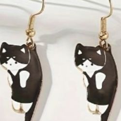 Cat Dangle Earrings Kitty Kitten Kittens Cats Cat Lover Kawaii   Cute Cartoon Cat Design Dangle Earrings, Fashion Jewelry for Party, Daily Clothing De
