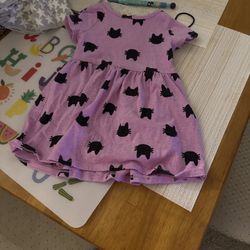 Cat & Jack Light Purple Black Cat Dress