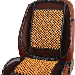 Wood Bead Car Seat Cover Cushion, Cooling & Breathing, Automotive Beaded Driver Seat Massager Cushion for Lower Back Pain