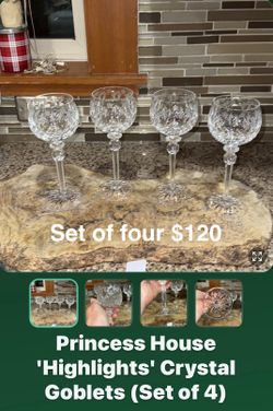 Crystal SHAPE Goblet / Wine Glass Set of 4