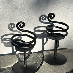 Wrought Iron Spiral Candle Holders