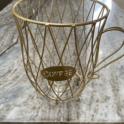 Gold coffee pod holder