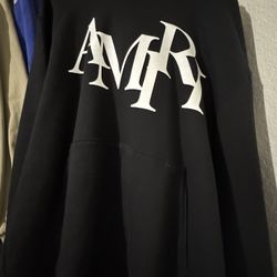 Amiri Staggered Black Hoodie
