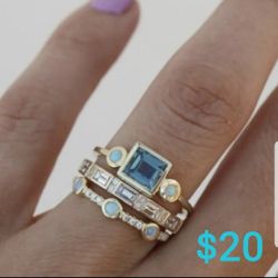 Gold Plated 3 Piece Ring Set