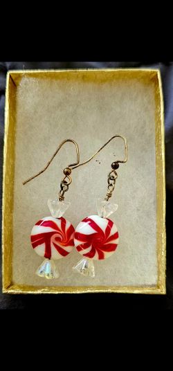 Christmas peppermint earrings.