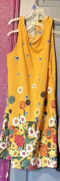 SHEIN yellow short dress with flowers