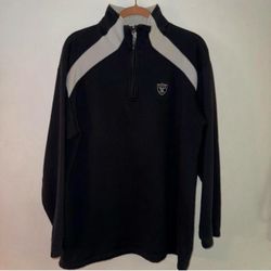 Raiders Vintage Black Quater Zip Sweater NFL 🏈 Large