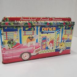 Vintage M&M's Diner #04 Christmas Village Limited Edition Canister 1996 Tin Box