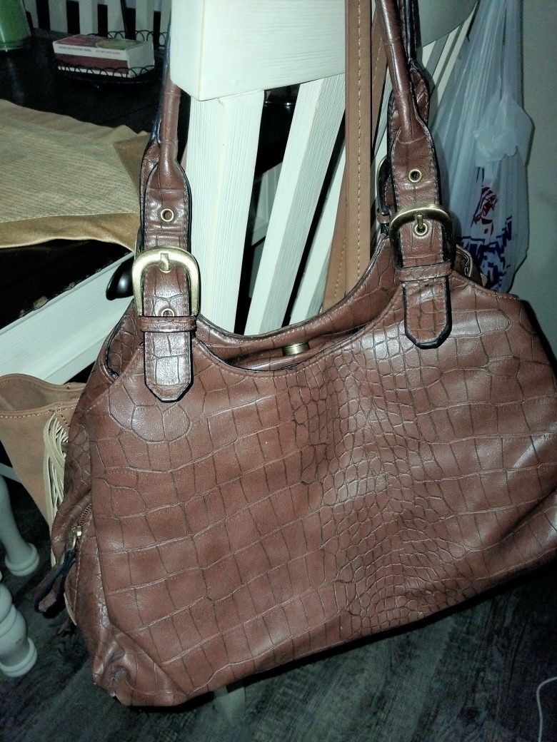 Brown Leather Medium Size Purse