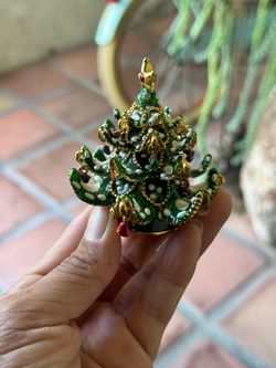 Vtg Christmas Tree Trinket Box