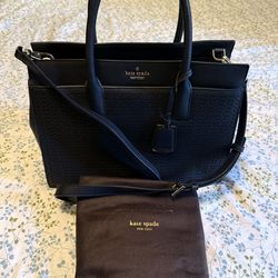 Kate Spade Cameron Street Perforated Candace Satchel in Navy