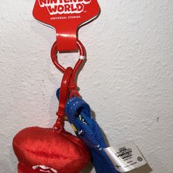 Universal Studios Super Nintendo World Mario Hat Overalls Fan Fest Keychain Set