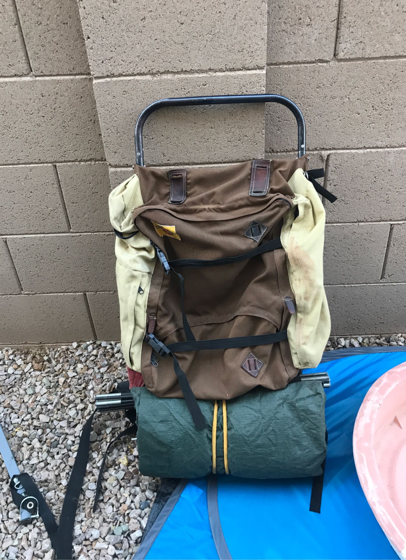 Hiking backpack with tent