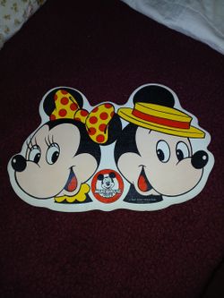 Vintage Mickey Mouse Club Disney Die-Cut Sign Placemat