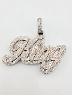 10k white and rose gold 10ctw+ natural VS diamond pendant