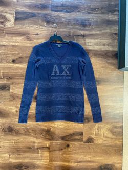 Armani Exchange Navy Blue V-Neck Sweater