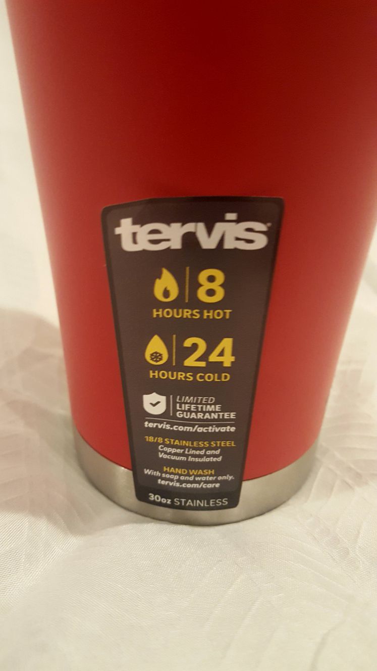 TERVIS Red stainless Steel Tumbler with Lid 30 oz