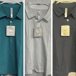 NEW! Fabletics Women's Polo 3-Pack - Size M (White, Navy, Teal) w/ Tags - Never Worn 