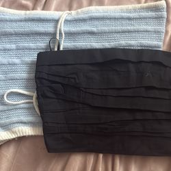 two strapless crop tanks