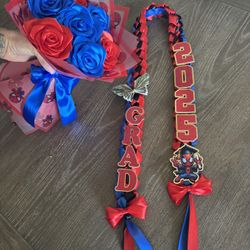 Grad Lei With Matching Eternal Roses