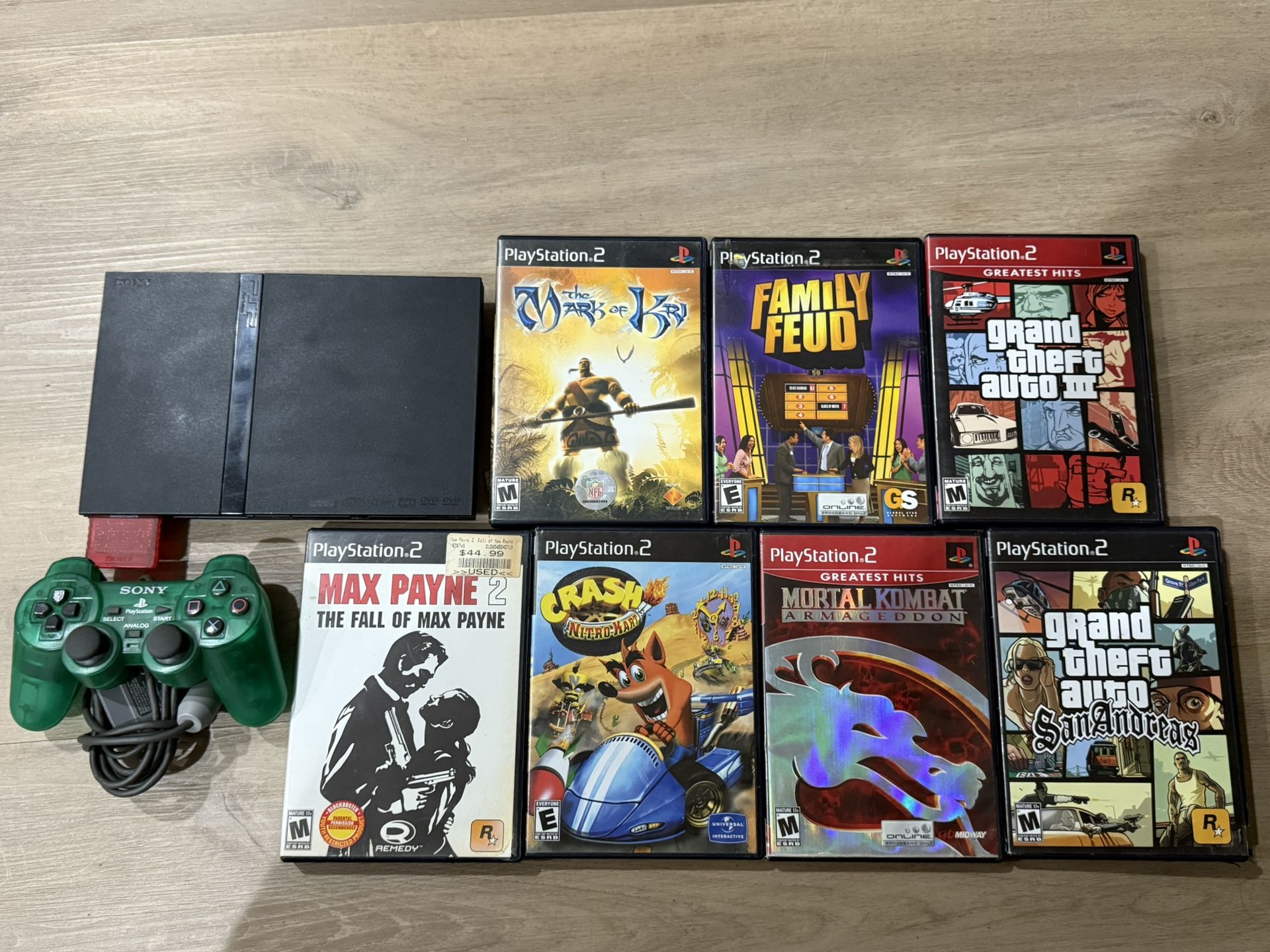 PLAYSTATION 2 PS2 SLIM BUNDLE TESTED AND WORKING