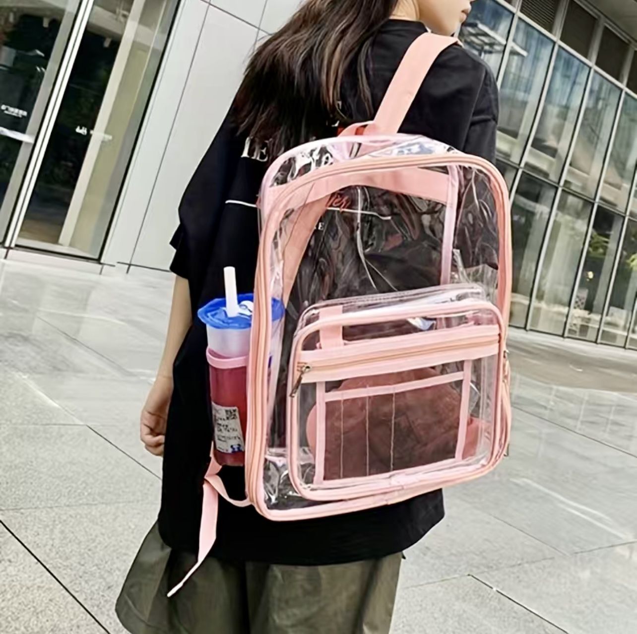 Transparent School Backpack & Lunch Bag