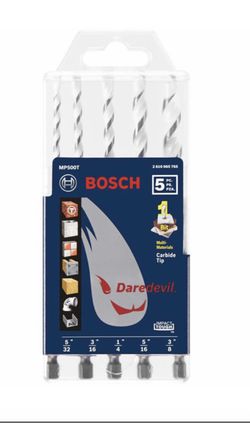 Bosch Daredevil Multi-Purpose Carbide Drill Bits for Drilling Tile, Masonry, Wood, Metal and Concrete (5-Piece)