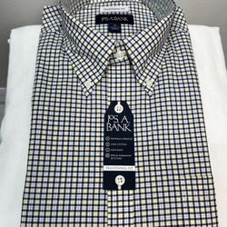 Jos. A. Bank Traditional Fit Bold Doubles-Line Plaid Short Sleeve Sportshirt Promotion 2 X $60