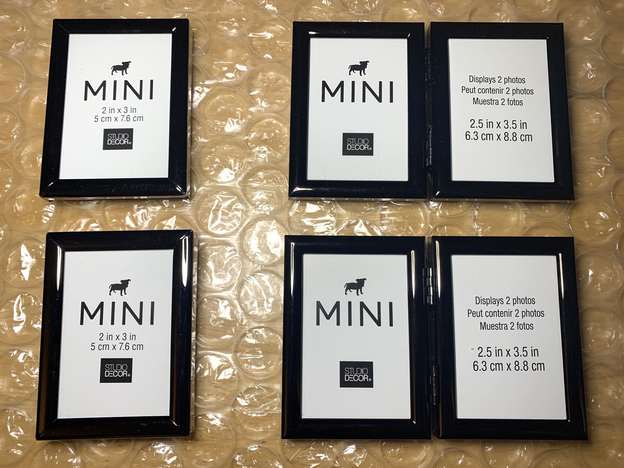 Mini Metallic-Finish Studio Decor Photo Frames (lot of 4)