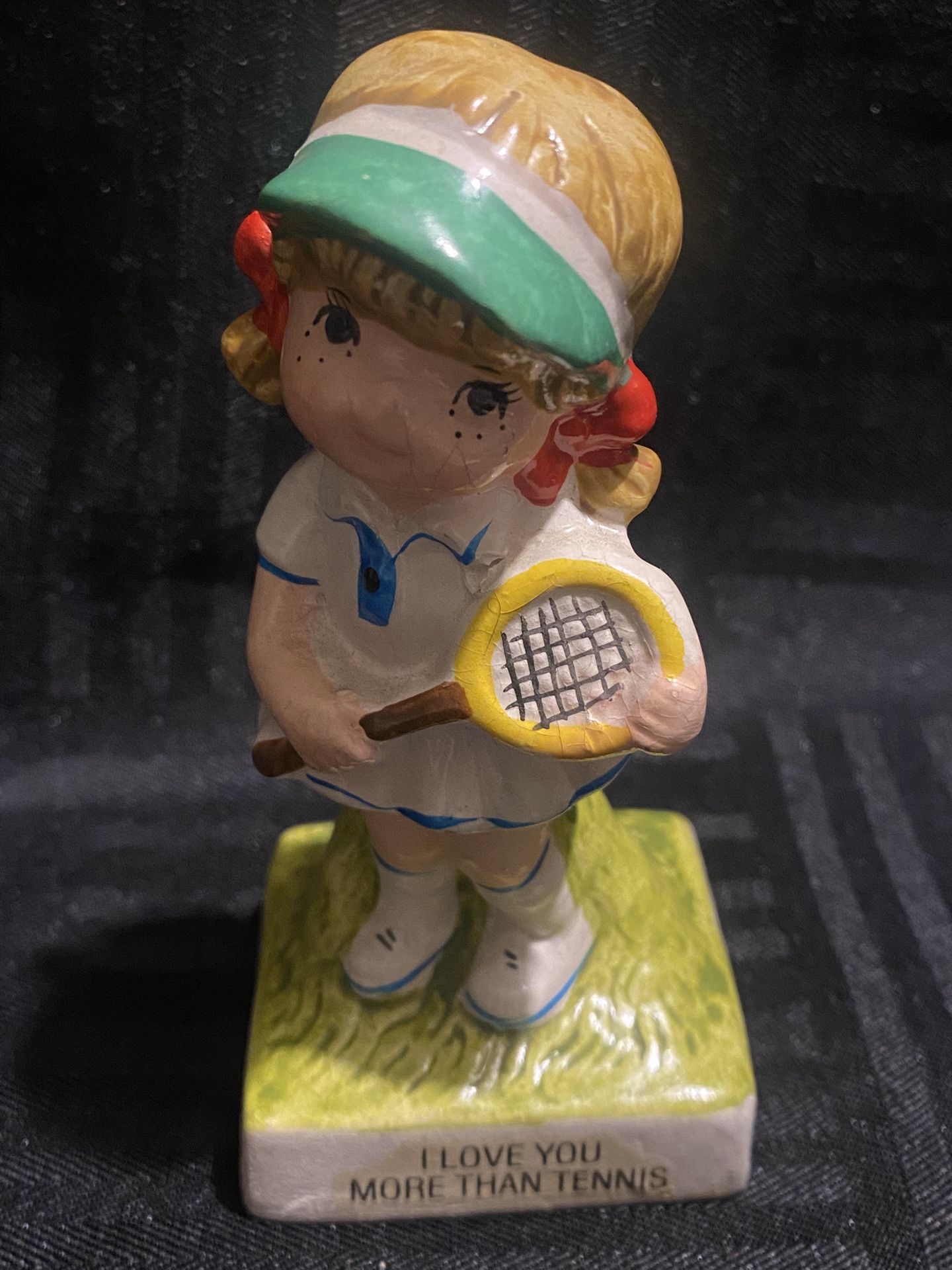 Vintage Girl Tennis Player I Love You More Than Tennis Sri Lanka Figurine