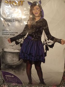 Spirit Beautiful Bat Girls Halloween Costume Size L 14