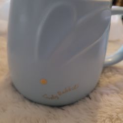 Ceramic Coffee rabbit Mug,Spoon ,Glossy,Lovers' Cup,tea cup for Office and Home, 20 oz,Suitable for Dishwasher and Microwave (light blue)

