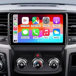2+64G Car Stereo for Dodge RAM 1 3-2018,Android 13 9'' Touch Screen Radio with Wireless CarPlay Android Auto Backup Camera(Only fit Ma