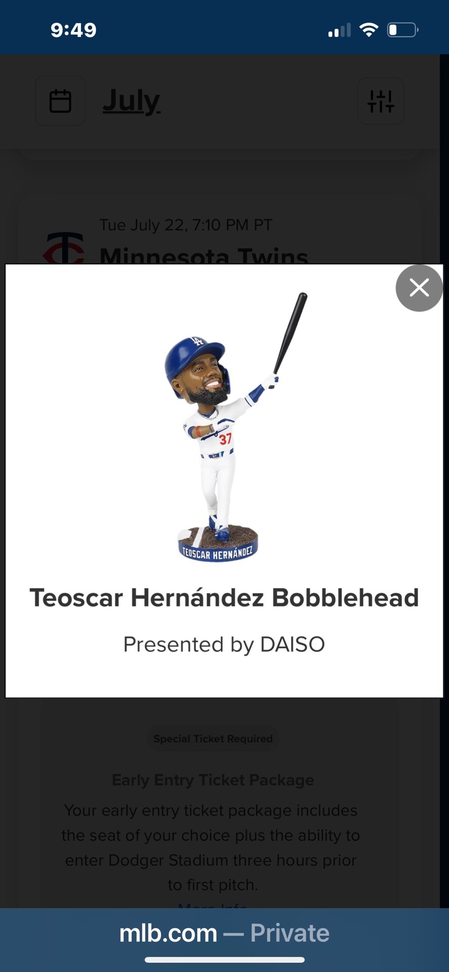 Dodgers Tickets 7/22