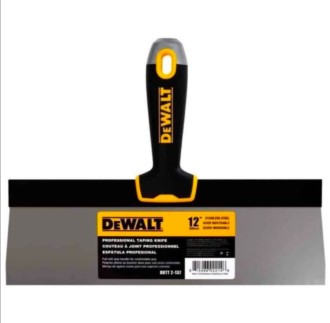 (4pack) DEWALT 12 Taping Knife | Stainless Steel w/Soft Grip Handle | DXTT-2-137
30 for all