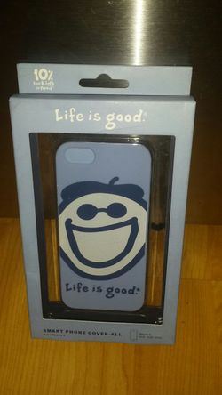 Life is good blue smart phone cover for IPhone 5, new!