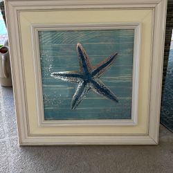 Framed Starfish Wall Art 