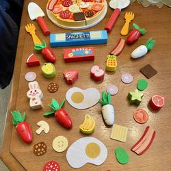 Wooden Pretend Play Kitchen Accessories 