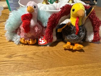 Ty Beanie Babies Turkey Plush Set of 2