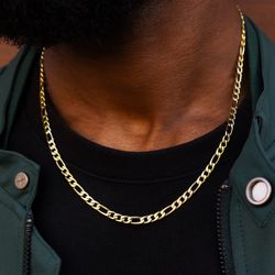 The GLD Shop - 22” Figaro Link Chain in Yellow Gold (4mm)
