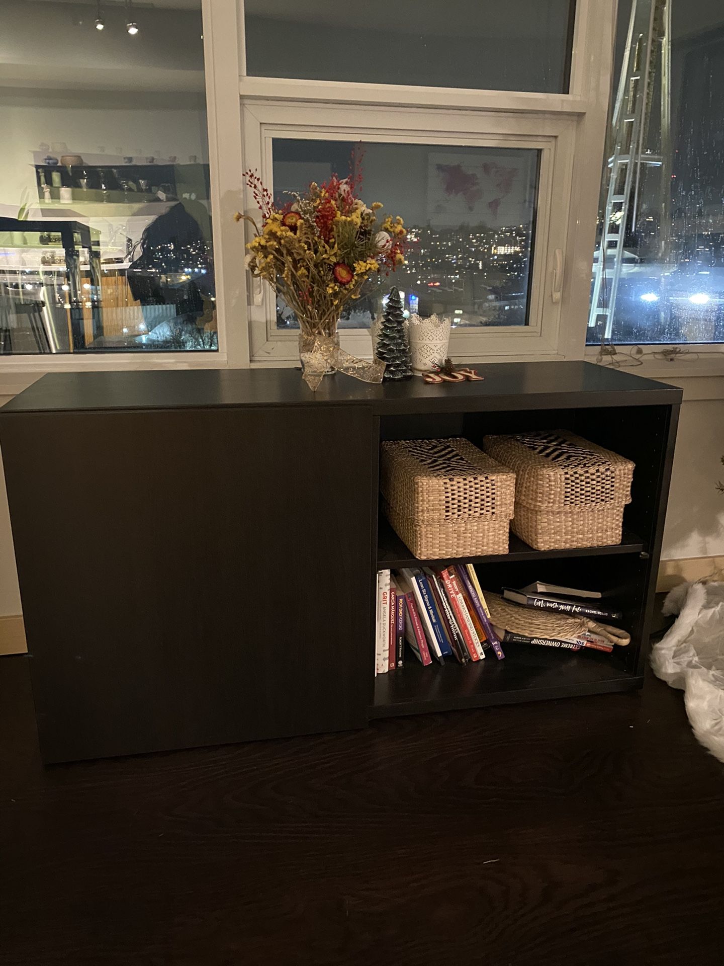 Brown/Black TV Stand