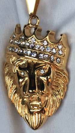 Titanium Lion gold necklace