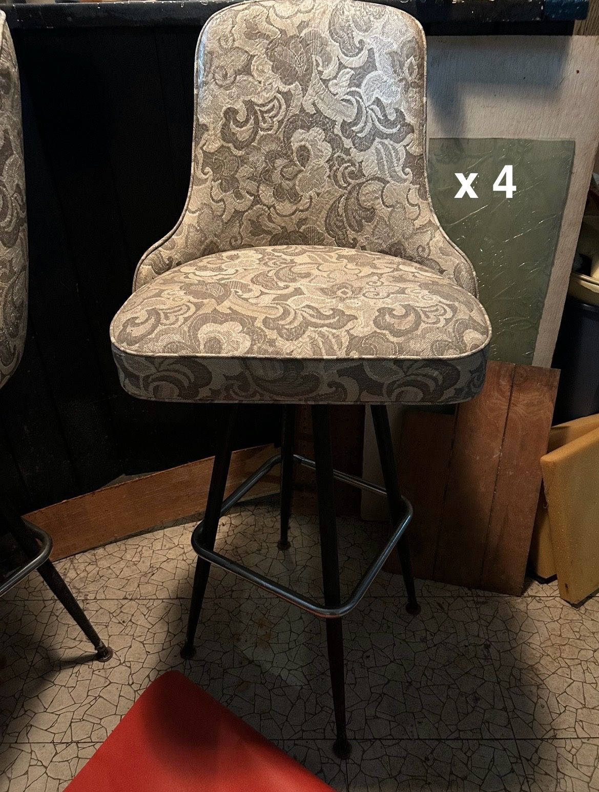 Set of 4 vintage bar stools (leather) - $100 OBO
