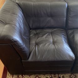 Black Leather Sectional Sofa