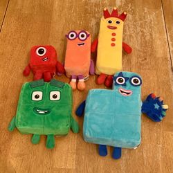 Numberblock Plushes 1-5 