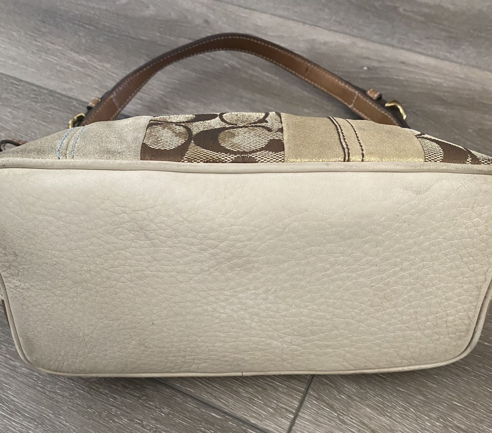 COACH VINTAGE y2k PATCHWORK SIGNATURE SUFFLETTE LEATHER HANDBAG No