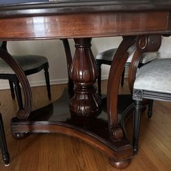 French Polish Finish Custom-made 63” Round Mahogany Dining Room Table .